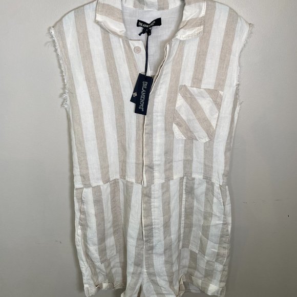 NWT Blank NYC Changing Lanes Linen Romper - Picture 3 of 10